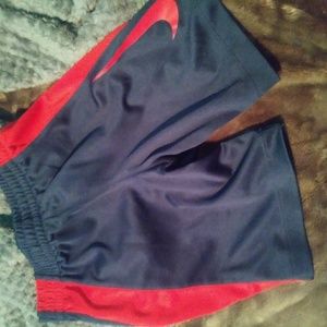 Blue and red nike shorts